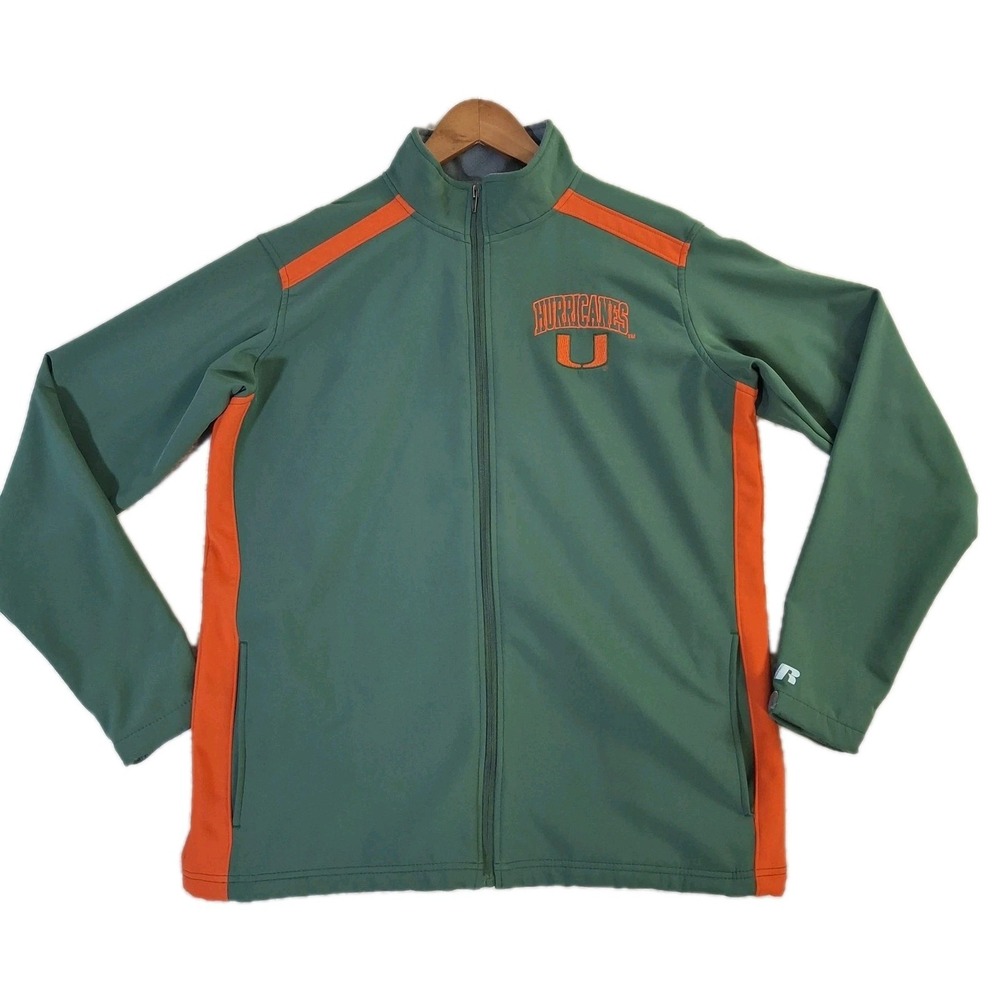 Miami Hurricanes Russell Athletic Track Jacket Men's Medium Lined Performance